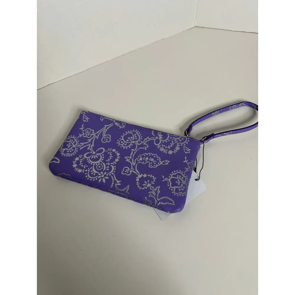 NEW Vera Bradley Faux Leather Essential Wristlet Dahlia Purple